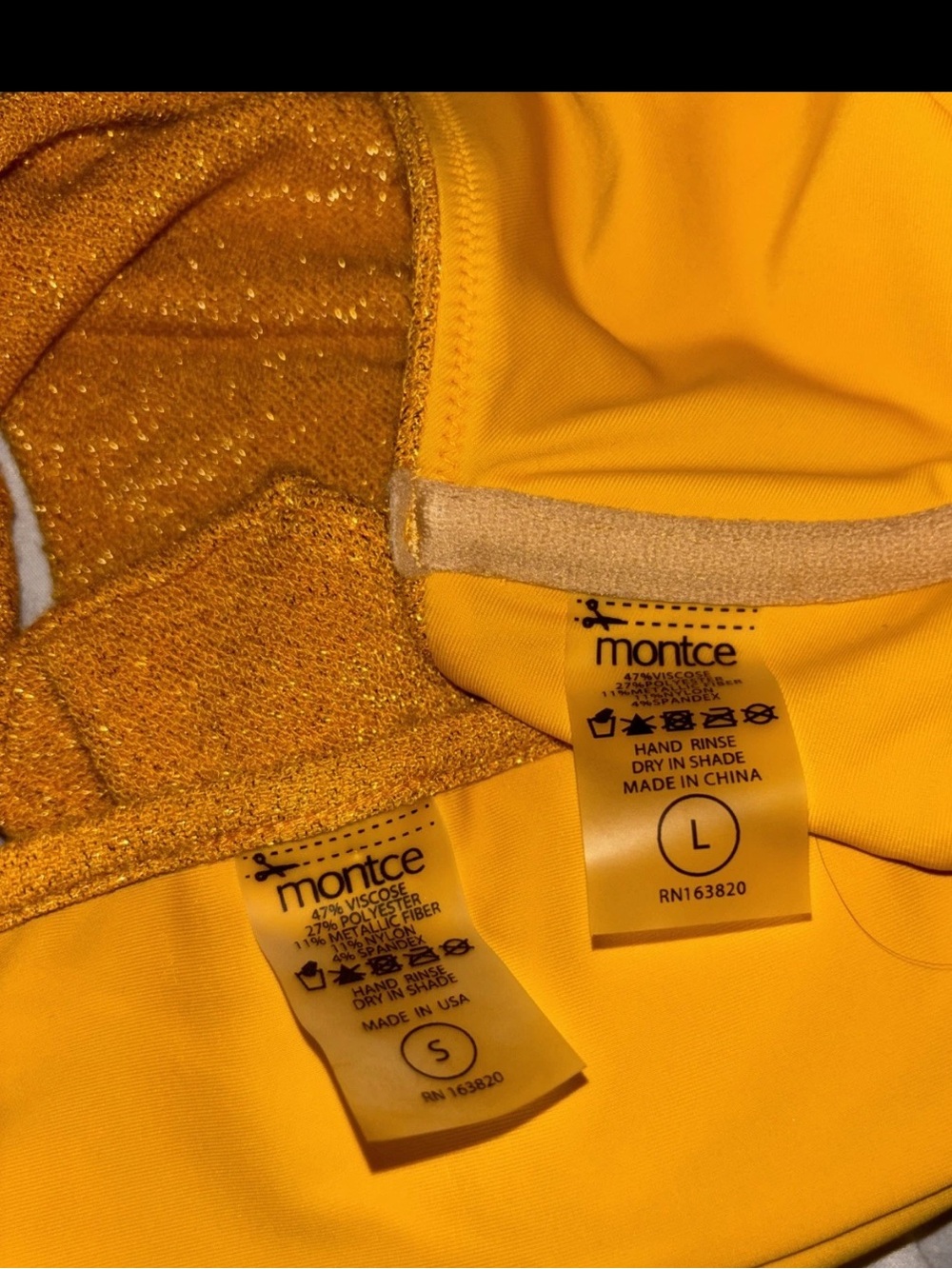 Montce Shimmer Yellow Two-Piece Bikini Set - Picture 3 of 3